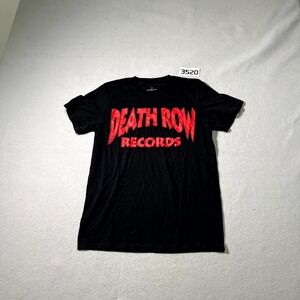Death Row Records T Shirt Mens Small Black Red Graphic Hip Hop Short Sleeve